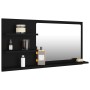 Espejo de baño madera contrachapada negro 90x10,5x45 cm de vidaXL, Tocadores de baño - Ref: Foro24-805016, Precio: 40,04 €, D...