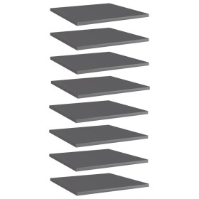 Shelf shelving unit 8 pcs plywood glossy gray 40x40x1.5 cm by vidaXL, Shelves - Ref: Foro24-805185, Price: 43,38 €, Discount: %