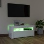 Mueble de TV con luces LED blanco brillante 90x35x40 cm de vidaXL, Muebles TV - Ref: Foro24-804325, Precio: 85,73 €, Descuent...