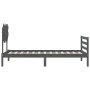 Estructura de cama con cabecero madera maciza gris 100x200 cm de vidaXL, Camas y somieres - Ref: Foro24-3195278, Precio: 108,...