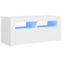 Mueble de TV con luces LED blanco 90x35x40 cm de vidaXL, Muebles TV - Ref: Foro24-804319, Precio: 66,65 €, Descuento: %