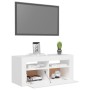 Mueble de TV con luces LED blanco 90x35x40 cm de vidaXL, Muebles TV - Ref: Foro24-804319, Precio: 66,65 €, Descuento: %