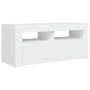 Mueble de TV con luces LED blanco 90x35x40 cm de vidaXL, Muebles TV - Ref: Foro24-804319, Precio: 66,65 €, Descuento: %