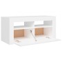 Mueble de TV con luces LED blanco 90x35x40 cm de vidaXL, Muebles TV - Ref: Foro24-804319, Precio: 66,65 €, Descuento: %