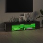 TV-Schrank mit LED-Leuchten glänzend grau 135x39x30 cm von vidaXL, TV-Möbel - Ref: Foro24-804237, Preis: 82,46 €, Rabatt: %