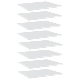 Shelf shelf 8 units glossy white plywood 60x50x1.5cm by vidaXL, Shelves - Ref: Foro24-805277, Price: 66,99 €, Discount: %