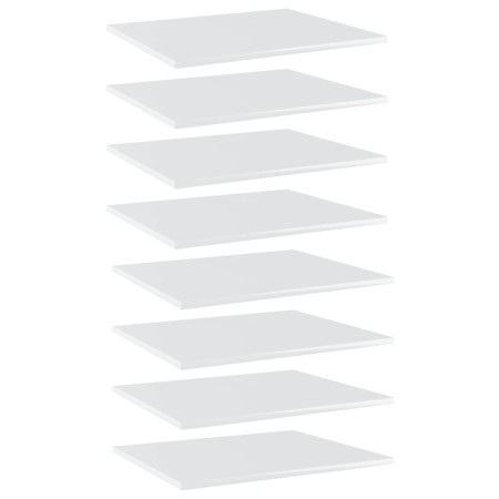 Shelf shelf 8 units glossy white plywood 60x50x1.5cm by vidaXL, Shelves - Ref: Foro24-805277, Price: 66,99 €, Discount: %