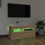 TV-Schrank mit LED-Leuchten Sonoma-Eiche 90x35x40 cm von vidaXL, TV-Möbel - Ref: Foro24-804322, Preis: 53,55 €, Rabatt: %