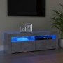 TV stand with LED lights in concrete gray, 120x35x40 cm by vidaXL, TV Furniture - Ref: Foro24-804314, Price: 78,06 €, Discoun...