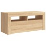 TV-Schrank mit LED-Leuchten Sonoma-Eiche 90x35x40 cm von vidaXL, TV-Möbel - Ref: Foro24-804322, Preis: 53,55 €, Rabatt: %