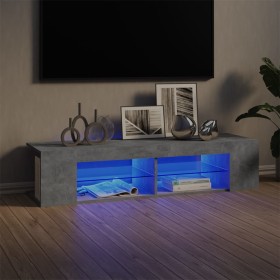 Mueble de TV con luces LED gris hormigón 135x39x30 cm de vidaXL, Muebles TV - Ref: Foro24-804233, Precio: 65,72 €, Descuento: %