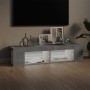 Mueble de TV con luces LED gris hormigón 135x39x30 cm de vidaXL, Muebles TV - Ref: Foro24-804233, Precio: 65,72 €, Descuento: %