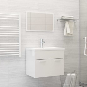 2-piece glossy white plywood bathroom furniture set by vidaXL, Bathroom furniture - Ref: Foro24-804788, Price: 55,99 €, Disco...