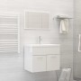 2-piece glossy white plywood bathroom furniture set by vidaXL, Bathroom furniture - Ref: Foro24-804788, Price: 64,64 €, Disco...