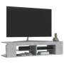 Mueble de TV con luces LED gris hormigón 135x39x30 cm de vidaXL, Muebles TV - Ref: Foro24-804233, Precio: 65,72 €, Descuento: %