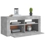 TV stand with LED lights in concrete gray, 90x35x40 cm by vidaXL, TV Furniture - Ref: Foro24-804323, Price: 53,19 €, Discount: %