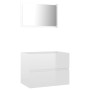 Bathroom furniture set, 2 pieces, plywood, glossy white. by vidaXL, Bathroom furniture - Ref: Foro24-804878, Price: 58,46 €, ...