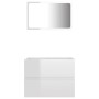 Set muebles de baño 2 piezas madera contrachapada blanco brillo de vidaXL, Muebles de baño - Ref: Foro24-804878, Precio: 58,4...