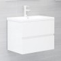 Set muebles de baño 2 piezas madera contrachapada blanco brillo de vidaXL, Muebles de baño - Ref: Foro24-804878, Precio: 58,4...