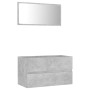 Set muebles de baño 2 piezas madera contrachapada gris hormigón de vidaXL, Muebles de baño - Ref: Foro24-804885, Precio: 78,9...