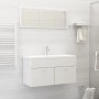 Set muebles de baño 2 piezas madera contrachapada blanco brillo de vidaXL, Muebles de baño - Ref: Foro24-804806, Precio: 79,7...