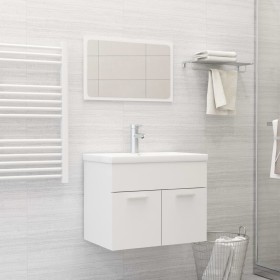 Set of 2-piece white plywood bathroom furniture by vidaXL, Bathroom furniture - Ref: Foro24-804782, Price: 57,05 €, Discount: %