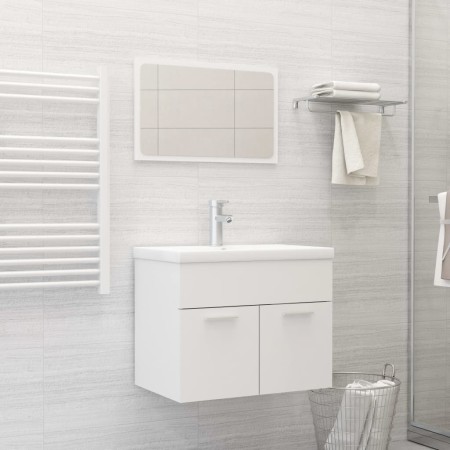 Set of 2-piece white plywood bathroom furniture by vidaXL, Bathroom furniture - Ref: Foro24-804782, Price: 59,07 €, Discount: %