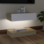 TV cabinet with LED lights white and Sonoma oak 60x35 cm by vidaXL, TV Furniture - Ref: Foro24-804275, Price: 47,98 €, Discou...