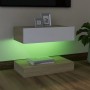 TV cabinet with LED lights white and Sonoma oak 60x35 cm by vidaXL, TV Furniture - Ref: Foro24-804275, Price: 47,98 €, Discou...