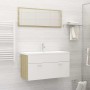 Bathroom furniture set 2 pieces white oak plywood by vidaXL, Bathroom furniture - Ref: Foro24-804805, Price: 66,99 €, Discoun...