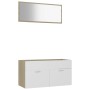 Set de muebles de baño 2 pzas madera contrachapada blanco roble de vidaXL, Muebles de baño - Ref: Foro24-804805, Precio: 67,0...