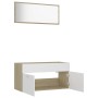 Bathroom furniture set 2 pieces white oak plywood by vidaXL, Bathroom furniture - Ref: Foro24-804805, Price: 66,99 €, Discoun...