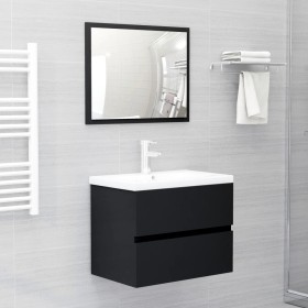 Juego de muebles de baño 2 pzas madera contrachapada negro de vidaXL, Muebles de baño - Ref: Foro24-804873, Precio: 58,99 €, ...