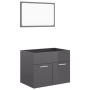 2-piece bathroom furniture set glossy gray plywood by vidaXL, Bathroom furniture - Ref: Foro24-804790, Price: 51,09 €, Discou...