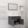 2-piece bathroom furniture set glossy gray plywood by vidaXL, Bathroom furniture - Ref: Foro24-804790, Price: 51,09 €, Discou...