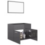 2-piece bathroom furniture set glossy gray plywood by vidaXL, Bathroom furniture - Ref: Foro24-804790, Price: 51,09 €, Discou...