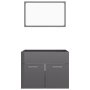 2-piece bathroom furniture set glossy gray plywood by vidaXL, Bathroom furniture - Ref: Foro24-804790, Price: 51,09 €, Discou...