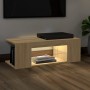 Mueble de TV con luces LED roble Sonoma 90x39x30 cm de vidaXL, Muebles TV - Ref: Foro24-804241, Precio: 48,59 €, Descuento: %