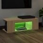 Mueble de TV con luces LED roble Sonoma 90x39x30 cm de vidaXL, Muebles TV - Ref: Foro24-804241, Precio: 48,59 €, Descuento: %