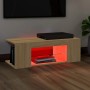 Mueble de TV con luces LED roble Sonoma 90x39x30 cm de vidaXL, Muebles TV - Ref: Foro24-804241, Precio: 48,59 €, Descuento: %