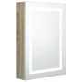 Armario de baño con espejo y LED blanco y roble 50x13x70 cm de vidaXL, Tocadores de baño - Ref: Foro24-326493, Precio: 128,55...