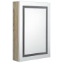 Armario de baño con espejo y LED blanco y roble 50x13x70 cm de vidaXL, Tocadores de baño - Ref: Foro24-326493, Precio: 128,55...