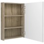 Badezimmerschrank mit Spiegel und LED Weiß und Eiche 50x13x70 cm von vidaXL, Badezimmerwaschtische - Ref: Foro24-326493, Prei...