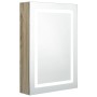 Armario de baño con espejo y LED color roble 50x13x70 cm de vidaXL, Tocadores de baño - Ref: Foro24-326492, Precio: 125,99 €,...