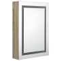 Armario de baño con espejo y LED color roble 50x13x70 cm de vidaXL, Tocadores de baño - Ref: Foro24-326492, Precio: 125,99 €,...