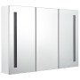 Mueble de baño con espejo LED blanco brillante 89x14x62 cm de vidaXL, Tocadores de baño - Ref: Foro24-326531, Precio: 145,08 ...