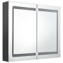 Armario de baño con espejo y LED gris 80x12x68 cm de vidaXL, Tocadores de baño - Ref: Foro24-326513, Precio: 162,71 €, Descue...