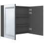 Armario de baño con espejo y LED gris 80x12x68 cm de vidaXL, Tocadores de baño - Ref: Foro24-326513, Precio: 162,71 €, Descue...