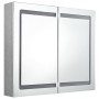 Armario de baño con espejo LED gris hormigón 80x12x68 cm de vidaXL, Tocadores de baño - Ref: Foro24-326511, Precio: 155,84 €,...