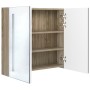 Bathroom cabinet with mirror and LED white and oak 62x14x60 cm by vidaXL, bathroom vanities - Ref: Foro24-326523, Price: 118,...